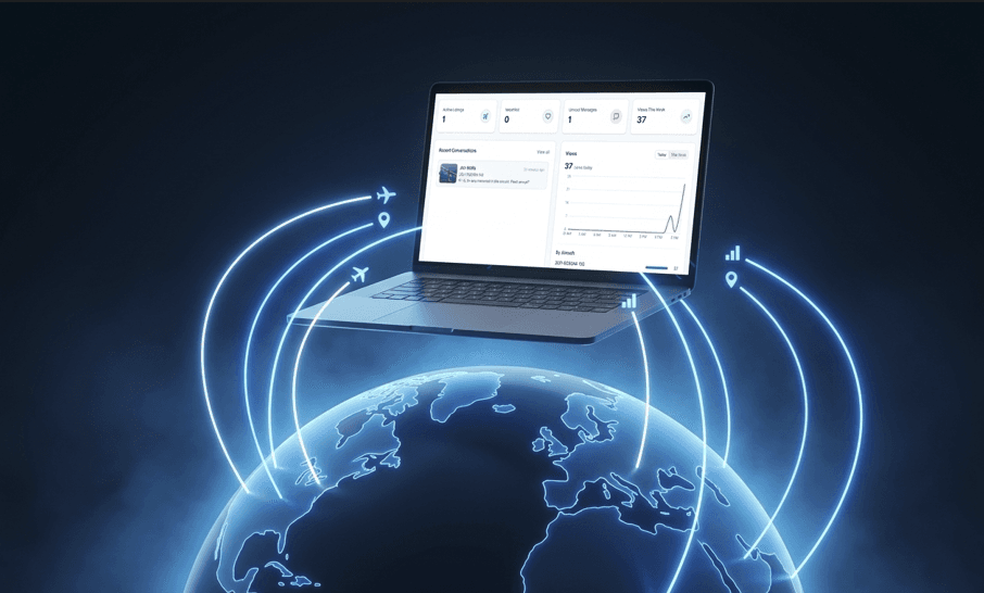 Reflya seller analytics dashboard showing listing views, conversations, and performance metrics